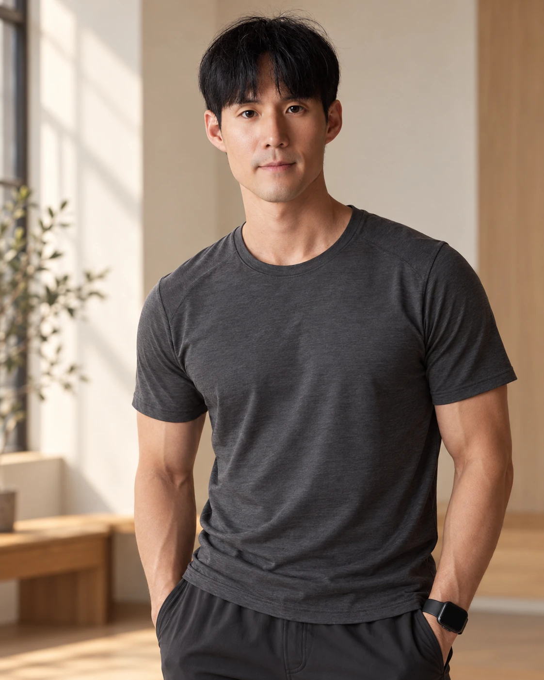 이동진 코치의 얼굴과 체형을 유지해 연출한 브랜드 인물 이미지
